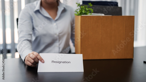 Business people breaking the contract with resignation letter staff reduction resigning leaving the office employee Resignation.