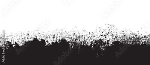 Black brush stroke background. Black ink splash on backdrop. Brush background for wallpaper, paint splatter template, dirt banner, watercolor design, dirty texture. Trendy brush background, vector