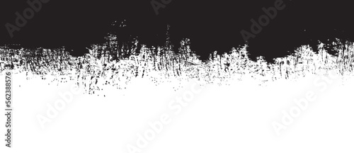 Black brush stroke background. Black ink splash on backdrop. Brush background for wallpaper, paint splatter template, dirt banner, watercolor design, dirty texture. Trendy brush background, vector