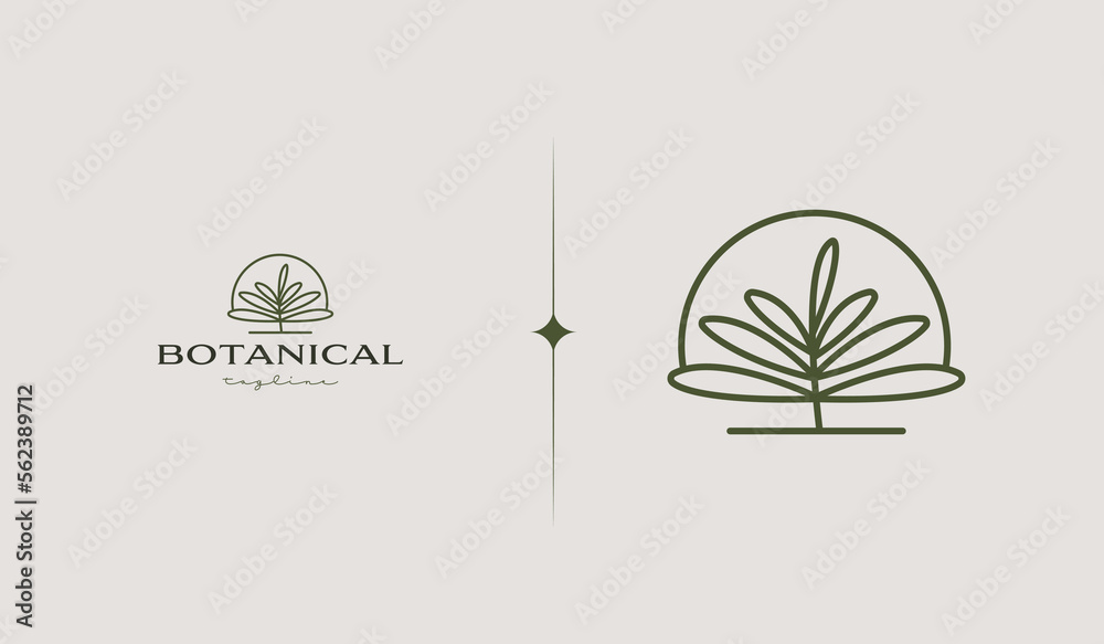Botanical Plant Logo Template. Universal creative premium symbol. Vector illustration. Creative Minimal design template. Symbol for Corporate Business Identity