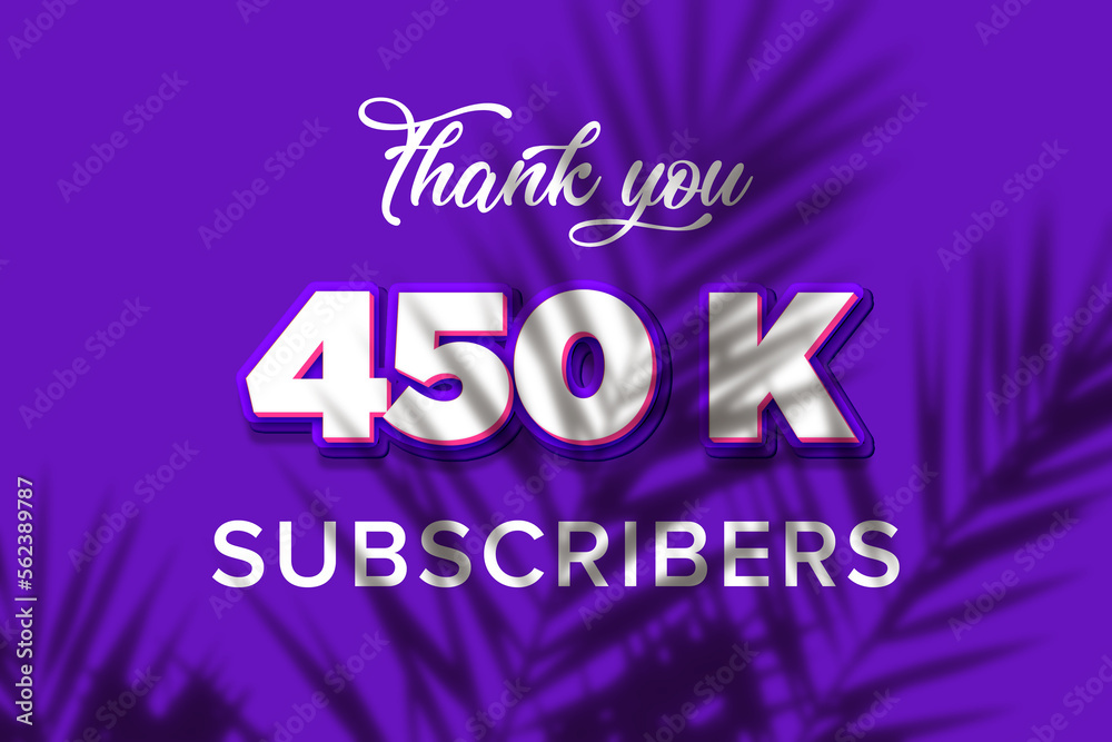 450 K subscribers celebration greeting banner with Purple and Pink Design 450 K subscribers celebration greeting banner with Purple and Pink Design