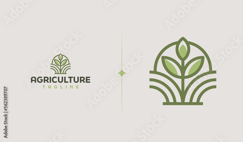 Agriculture Farm Logo Template. Universal creative premium symbol. Vector illustration. Creative Minimal design template. Symbol for Corporate Business Identity