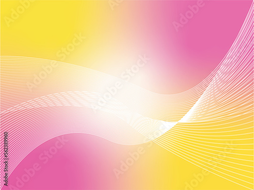 Gradient background yellow and magenta with line blend wave