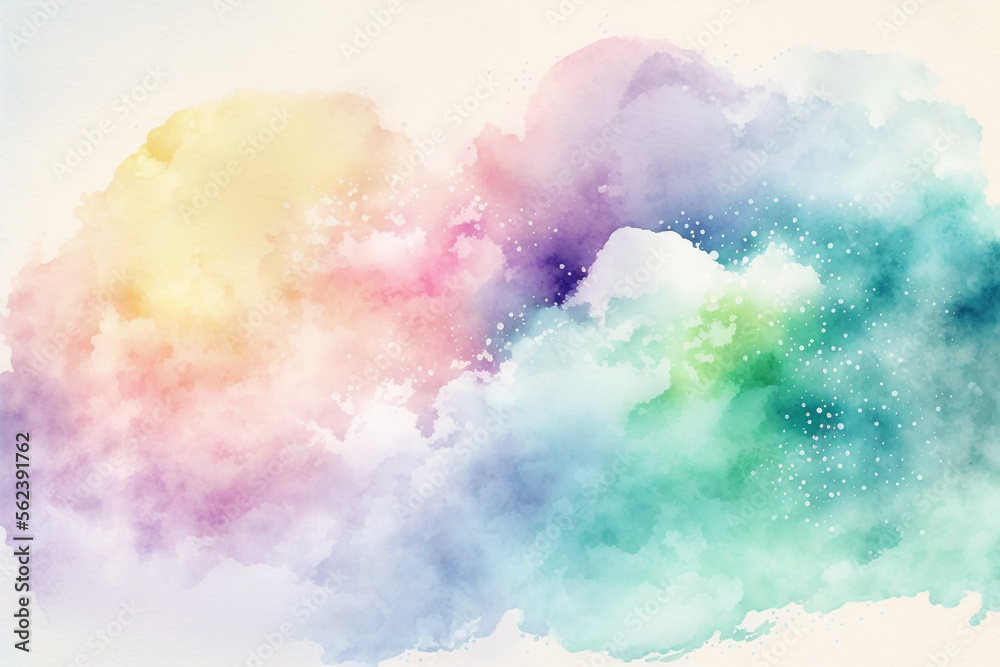 Liquid abstract colorful pastel watercolor painting background illustration