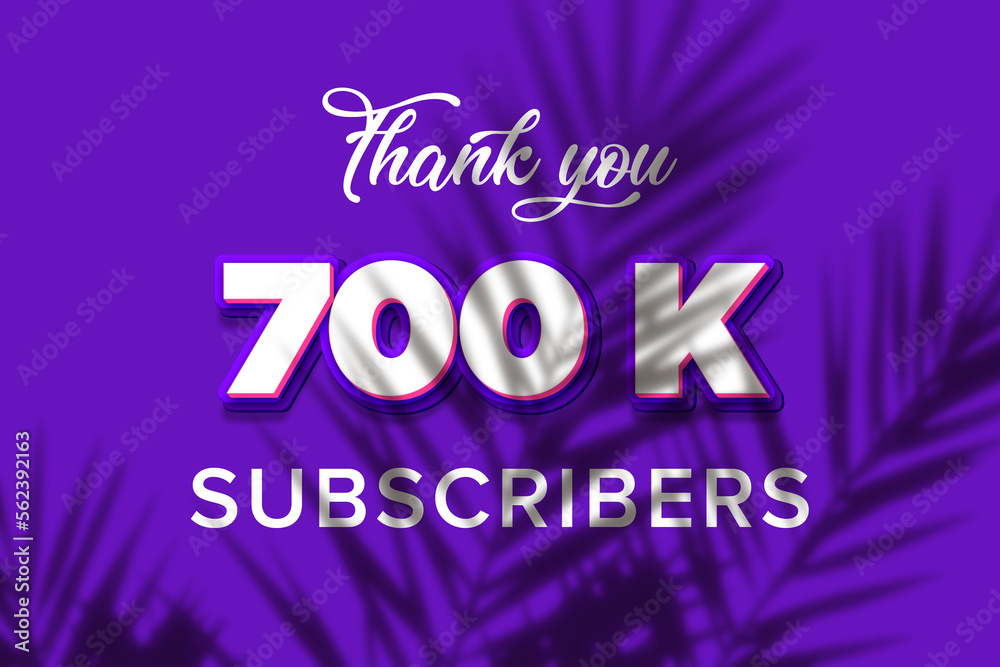 700 K subscribers celebration greeting banner with Purple and Pink Design 700 K subscribers celebration greeting banner with Purple and Pink Design