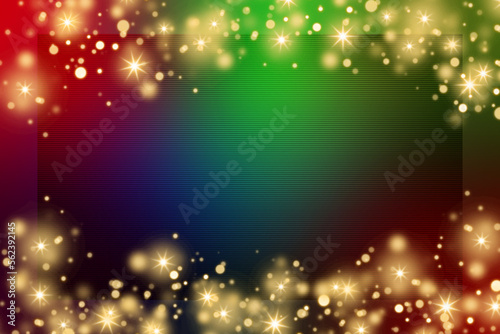Colorful gradient background with colorful frame and bokeh or orange glitter light decoration. Colorful card design background. Colorful decorative background.