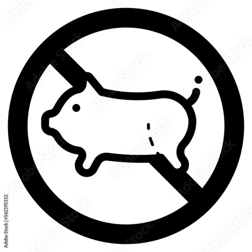 ban food contain with pork illustration