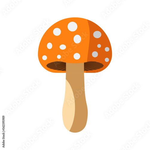 2D game styled vector orange mushroom white dots