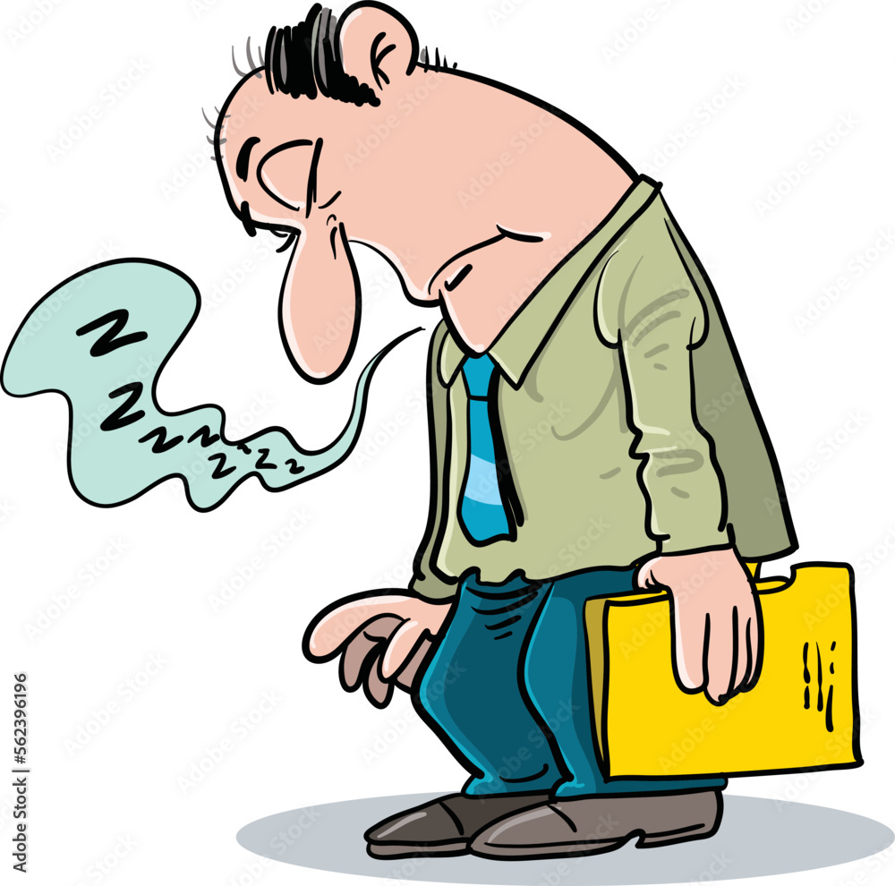Tired businessman. Overworked human. Vector illustration flat design. Office workplace. Fatigue from the job. Tired businessman. Overworked human. Vector illustration flat design. Office workplace. Fatigue from the job.