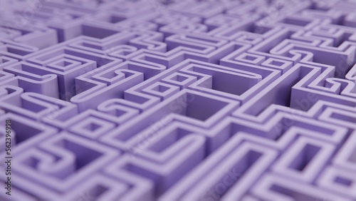 3d rendering square maze in top view. maze of conceptual money security and wealth success creation overcoming complex financial regulation and the taxation labyrinth - 3D rendering
