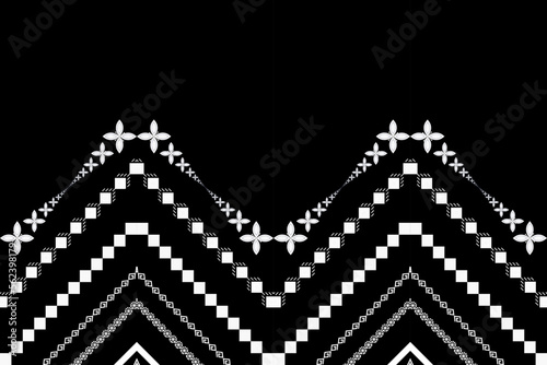 Ethnic boho pattern with geometric in bright colors. Design for carpet, wallpaper, clothing, wrapping, batik, fabric, Vector illustration