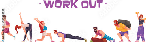 Workout Cartoon Set