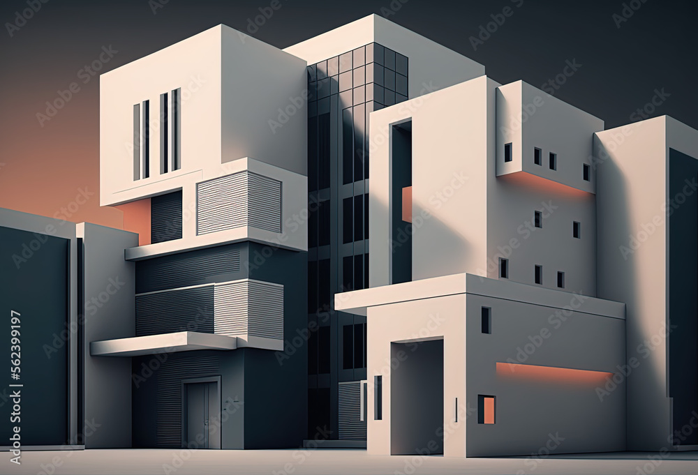 Modern apartment building. Generative AI. Modern apartment building. Generative AI.
