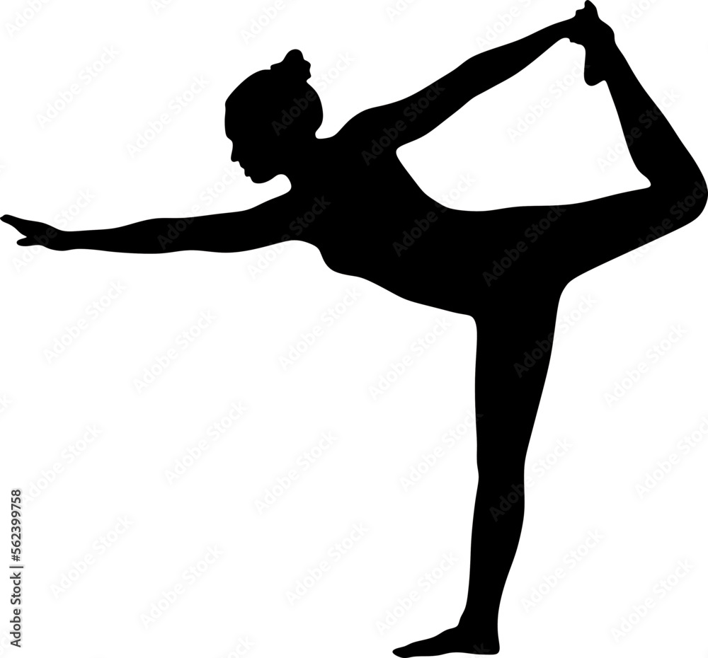 Fototapeta premium yoga in silhouette vector art on background