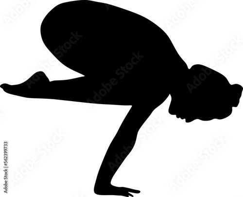 yoga in silhouette vector art on background