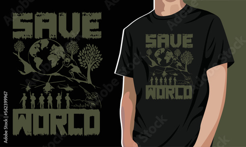 No war! Save the world t-shirt design template