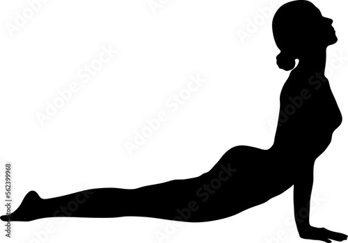 yoga in silhouette vector art on background © Suryati