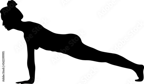 yoga in silhouette vector art on background