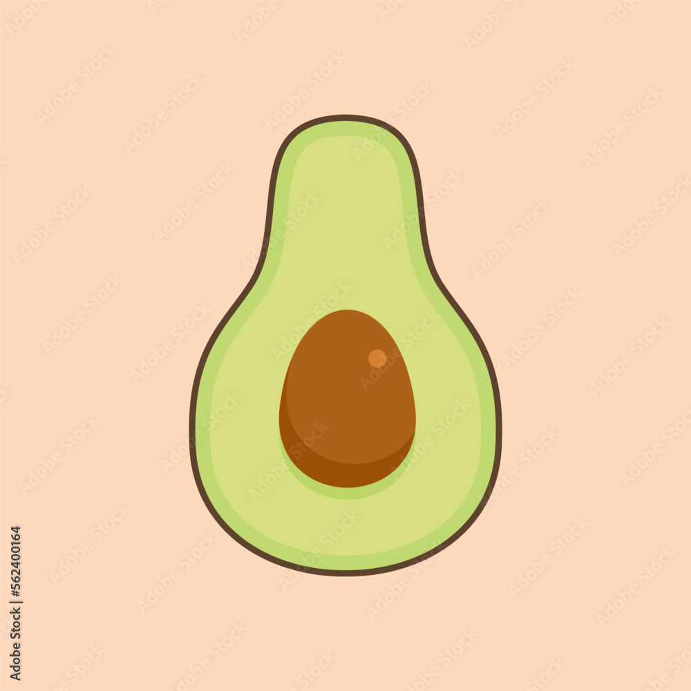 sliced avocado flat design vector illustration sliced avocado flat design vector illustration