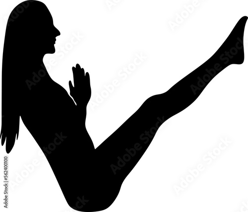 yoga in silhouette vector art on background