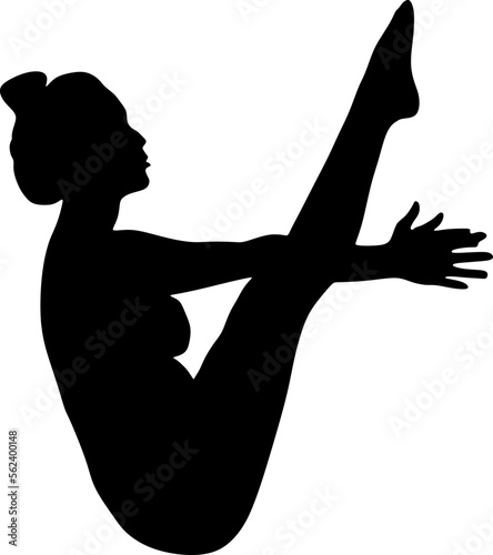 yoga in silhouette vector art on background