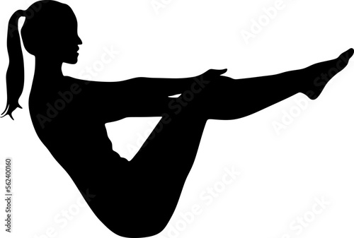 yoga in silhouette vector art on background