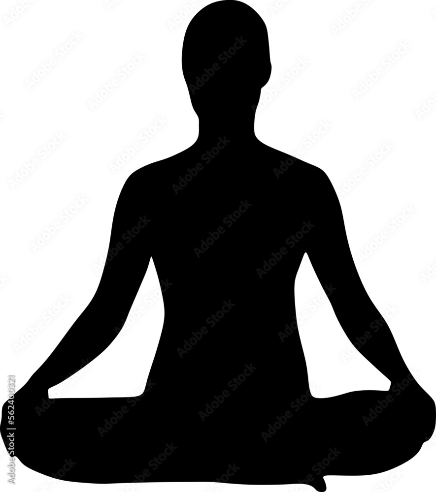 yoga in silhouette vector art on background yoga in silhouette vector art on background