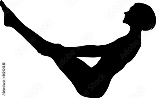 yoga in silhouette vector art on background