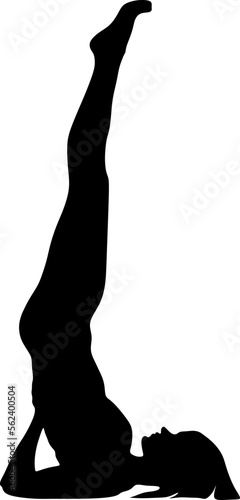 yoga in silhouette vector art on background