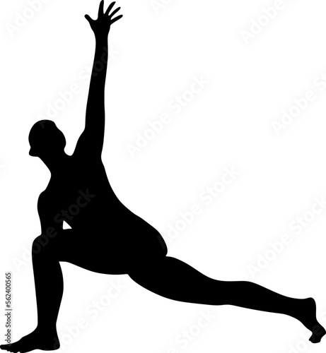 yoga in silhouette vector art on background