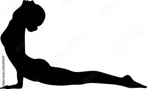 yoga in silhouette vector art on background