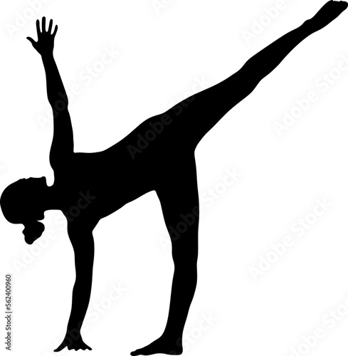 yoga in silhouette vector art on background