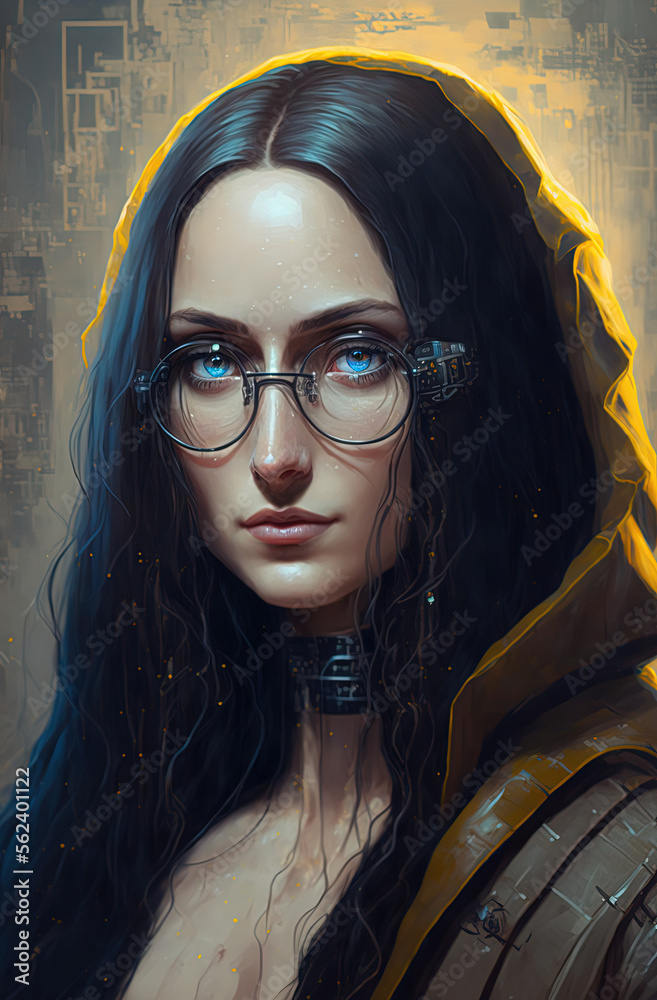 Modern or furute sci-fi mona lisa. Generative AI. Modern or furute sci-fi mona lisa. Generative AI.