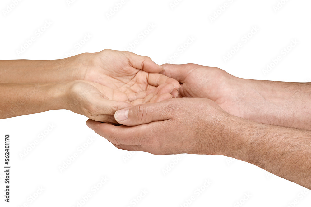 Cupped hands male holding female cutout png for healing holistic spiritual theme Cupped hands male holding female cutout png for healing holistic spiritual theme