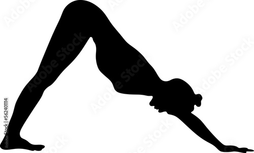 yoga in silhouette vector art on background