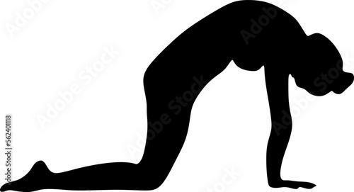 yoga in silhouette vector art on background