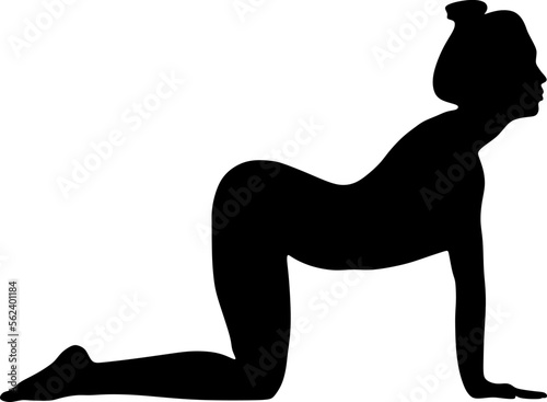 yoga in silhouette vector art on background