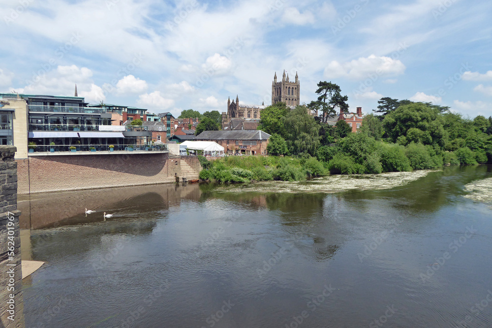 River Wye and Hereford in the Summertime.