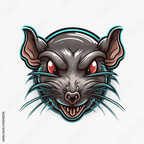Illustration of an ugly rat or mouse. For illustration or design. Generative AI.