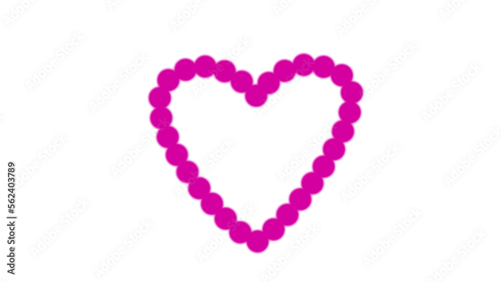 Heart shape colored in pink