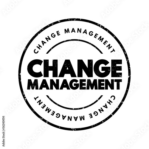 Change Management text stamp, concept background