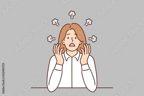 Angry businesswoman with smoke from head