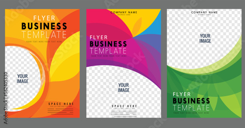 Business flyer templates dynamic design colorful modern decor