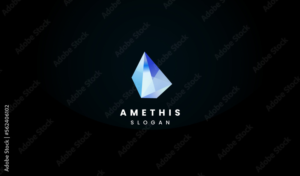 Fototapeta premium Crystal Gems Logo design vector template Linear style. Jewelry Fashion Luxury Logotype concept