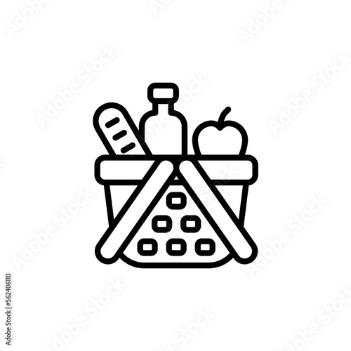 Picnic Basket icon in vector. Logotype
