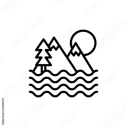 Lake icon in vector. Logotype