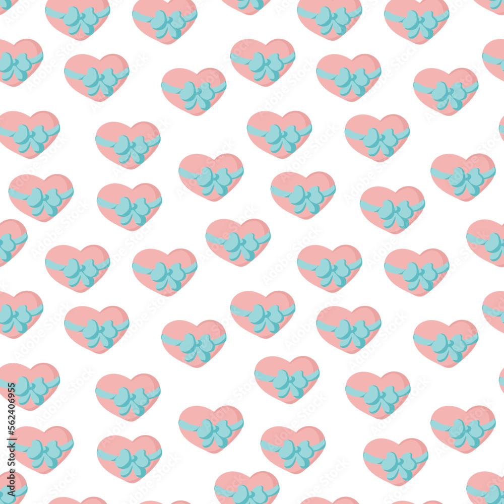 Seamless love heart design vector background. Seamless pattern on Valentine's day. The seamless texture with cuteheart. Endless romantic print.