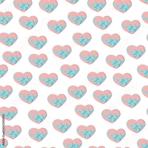 Seamless love heart design vector background. Seamless pattern on Valentine's day. The seamless texture with cuteheart. Endless romantic print.