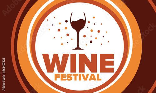 Wine Festival. For wine lovers. Wine tasting. Event for professionals in the wine industry. Winery, restaurants and bars. Trainings and master class for sommelier. Wineglass. Vector illustration