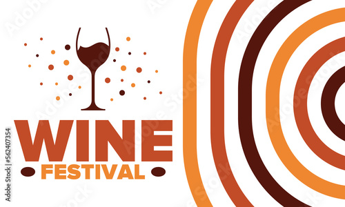 Wine Festival. For wine lovers. Wine tasting. Event for professionals in the wine industry. Winery, restaurants and bars. Trainings and master class for sommelier. Wineglass. Vector illustration